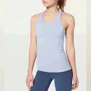 Lululemon Womens Tank Top Criss Cross Straps Light Purple Padded Shelf Bra sz 6